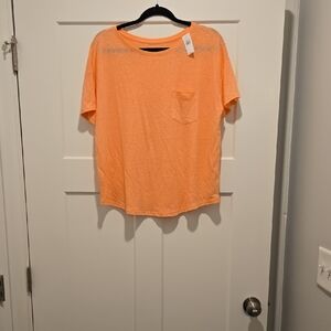 Old NAVY Bright Orange LINEN T-Shirt with Pocket